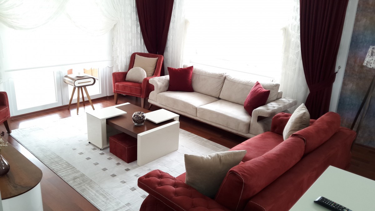 Salon + mutfak + yemek odası