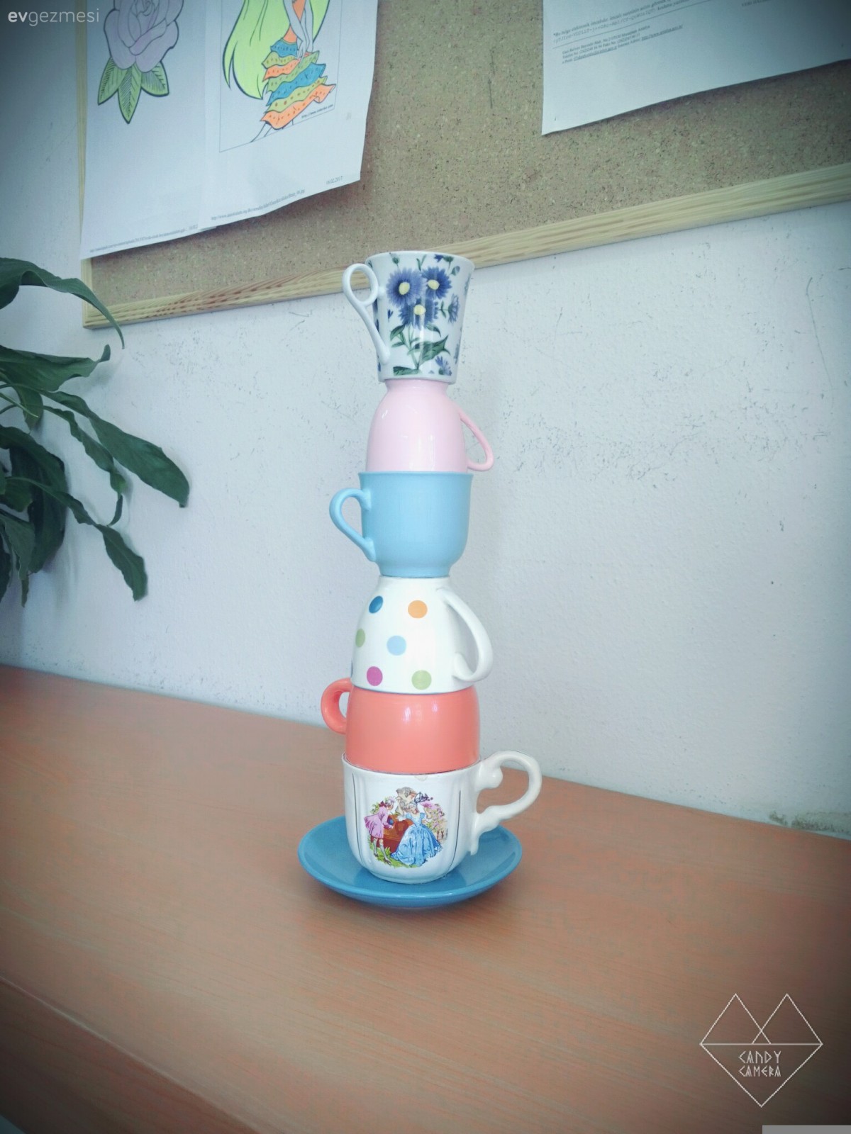 kullanılmayan fincanların şamdana dönüşmesi