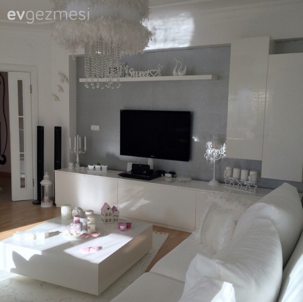 Beyaz, Salon, Tv ünitesi