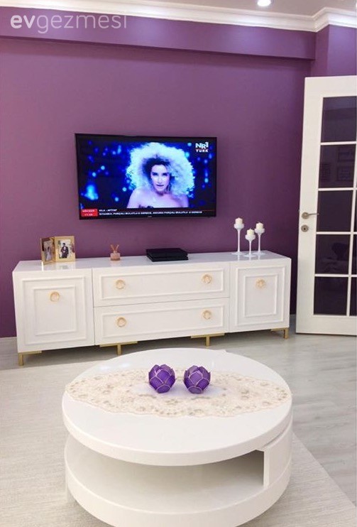 Mor, Orta sehpa, Salon, Tv ünitesi