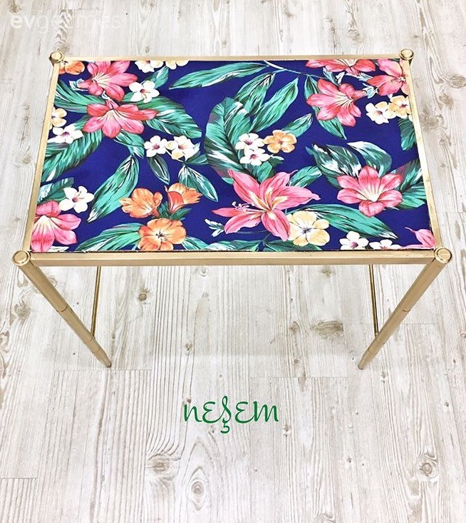 Altın, Kendin Yap, Mobilya boyama, Öncesi / Sonrası, Sehpa, Yan sehpa