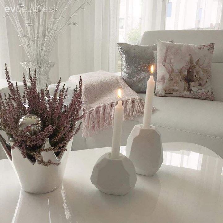 Çiçekler, Dekoratif Objeler, Mum, Pembe