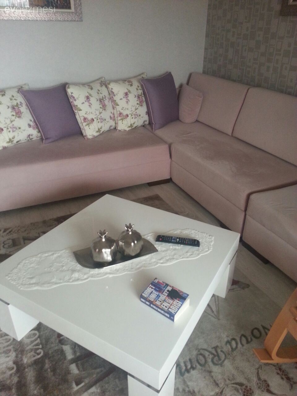 Köşe koltuk, Orta sehpa, Oturma Odası, Pembe