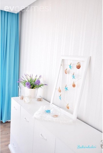 Dekoratif Objeler, Mavi, Perde