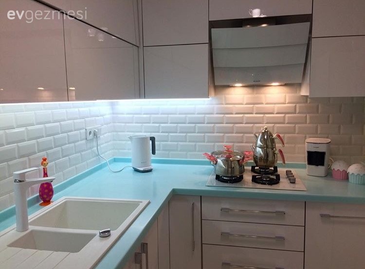 Ankastre, Beyaz mutfak, Mavi, Mutfak