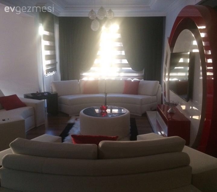 Beyaz, Fon perde, Kırmızı, Salon, Siyah, Perde