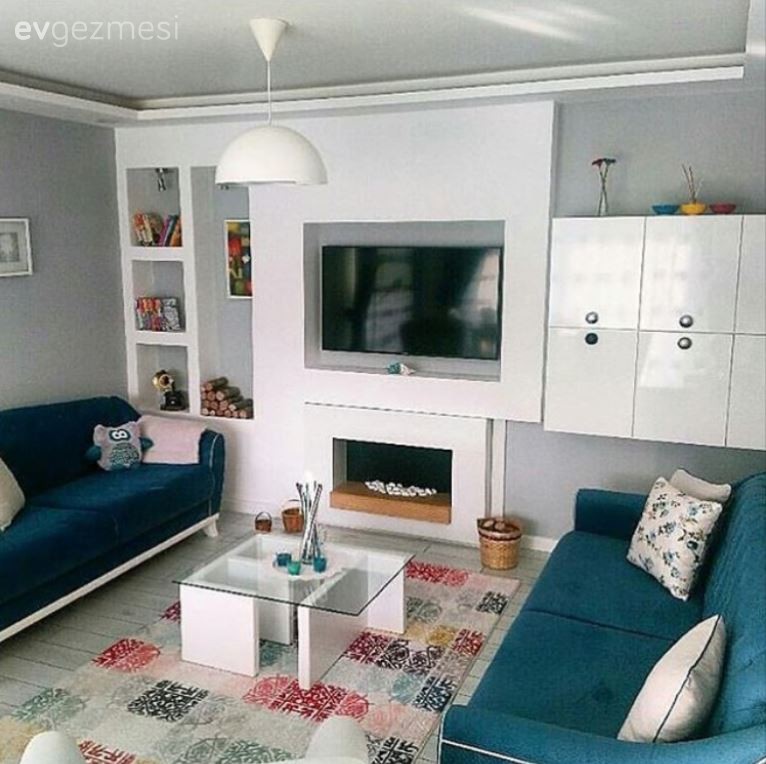 Halı, Salon, Şömine