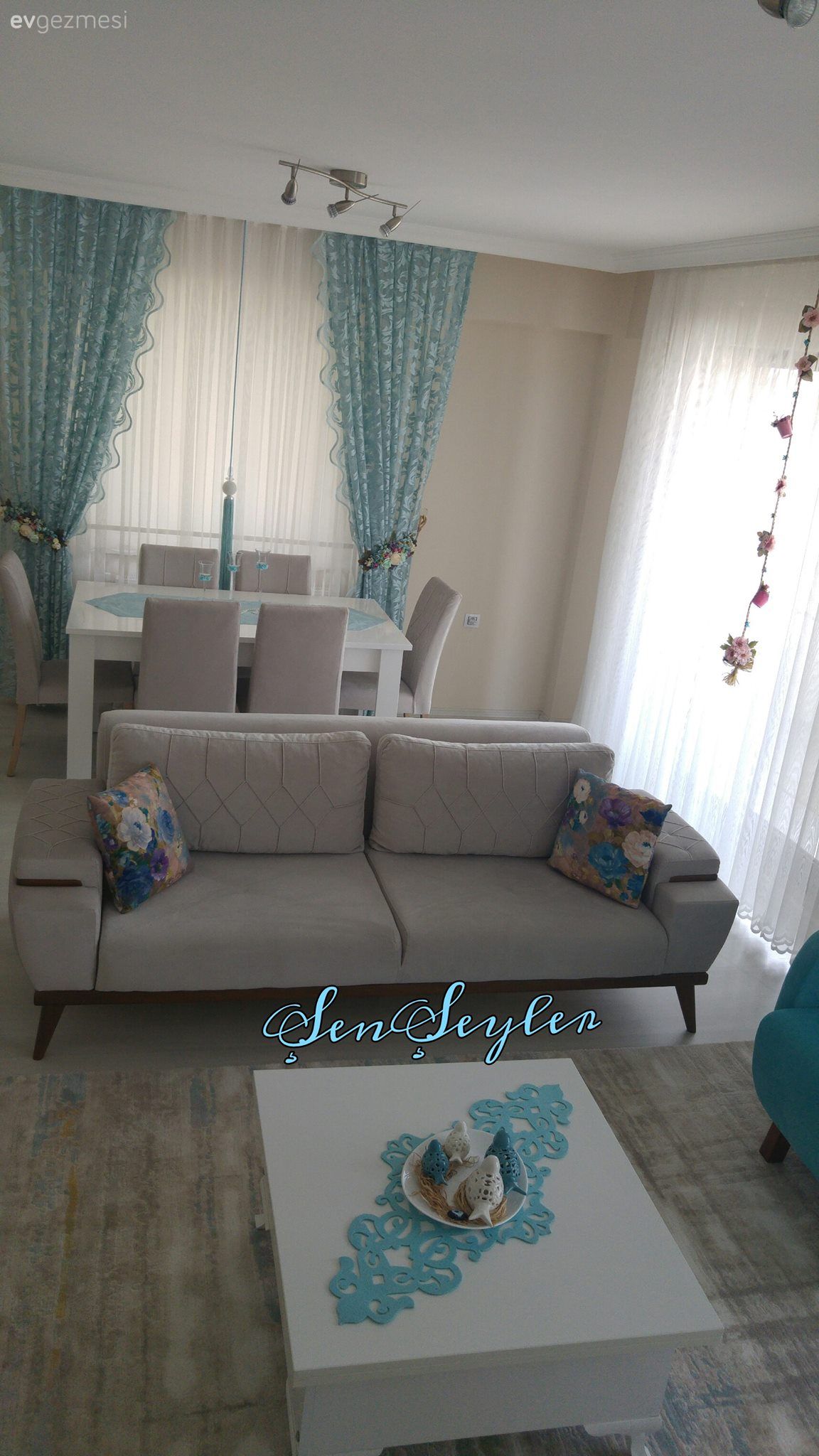 Fon perde, Mavi, Perde, Salon