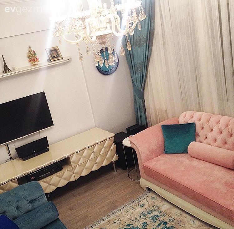 Aydınlatma, Mavi, Pembe, Salon, Tv ünitesi