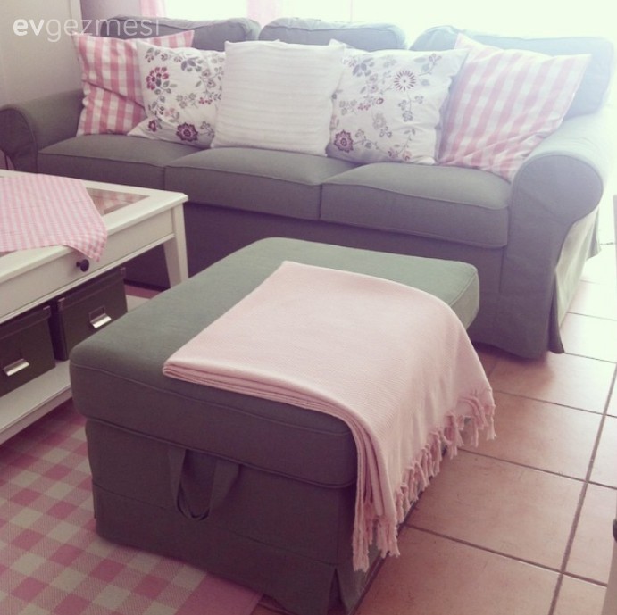 Ebru Hanım'ın her köşesi güzel değerlendirilmiş iç açıcı evi..