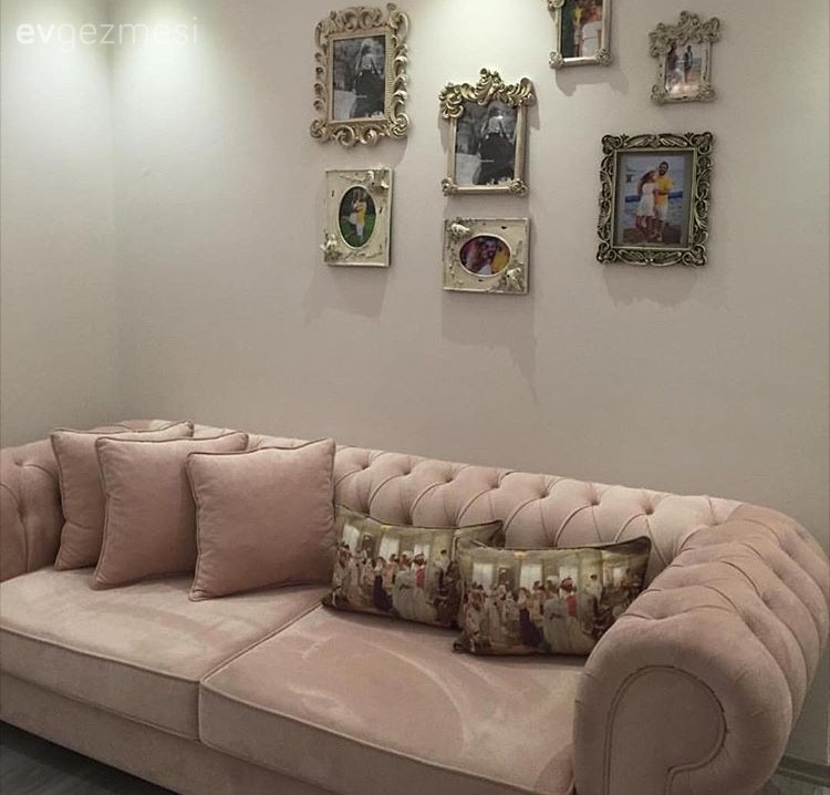 Duvar dekorasyonu, Pembe, Salon