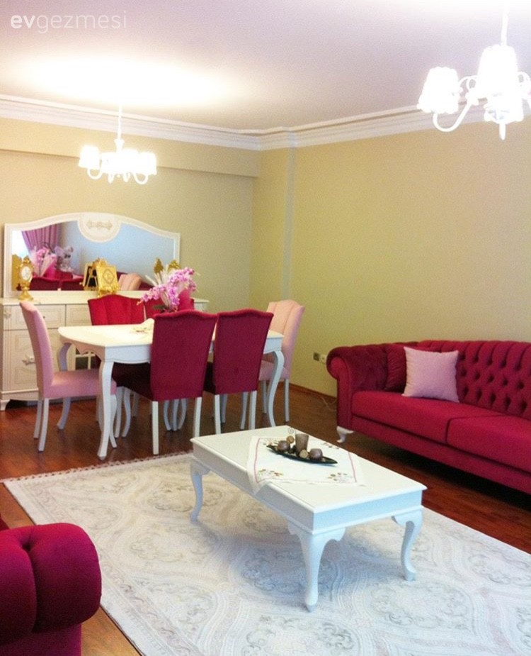 Orta sehpa, Pembe, Salon, Yemek Odası