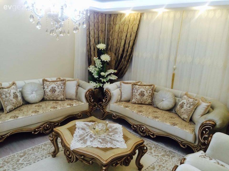 Kahverengi, Perde, Salon, Sehpa