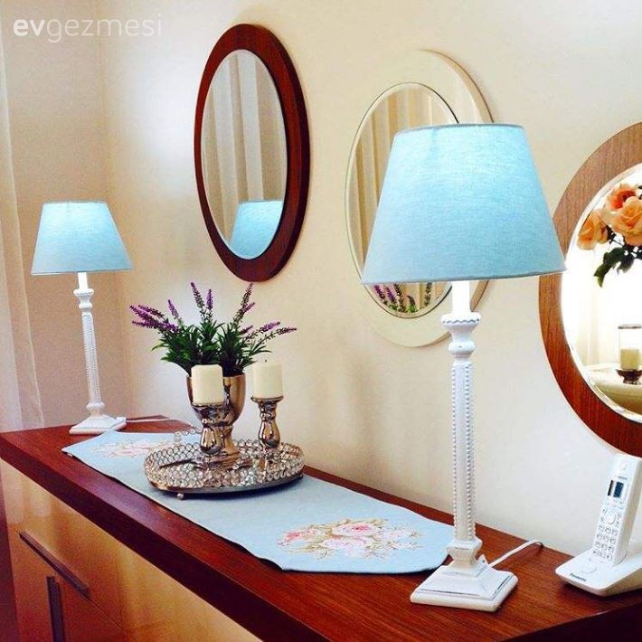 Abajur, Konsol, Mavi, Yemek Odası, Aydınlatma