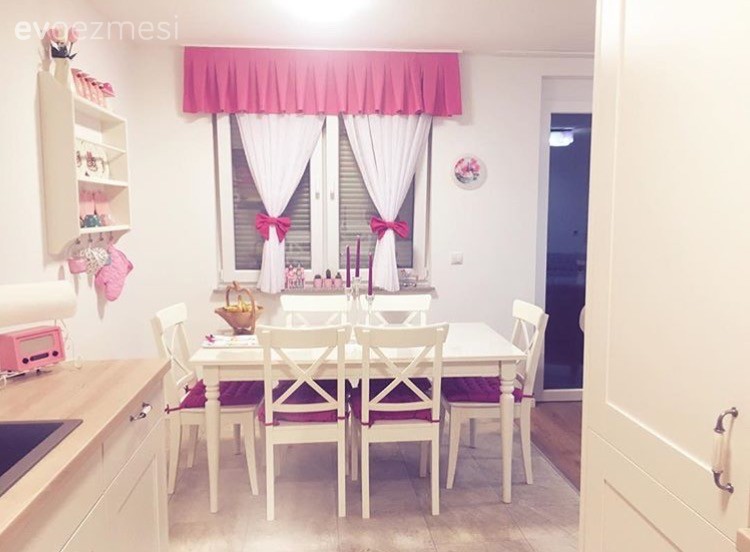 Mutfak, Mutfak masası, Pembe, Perde