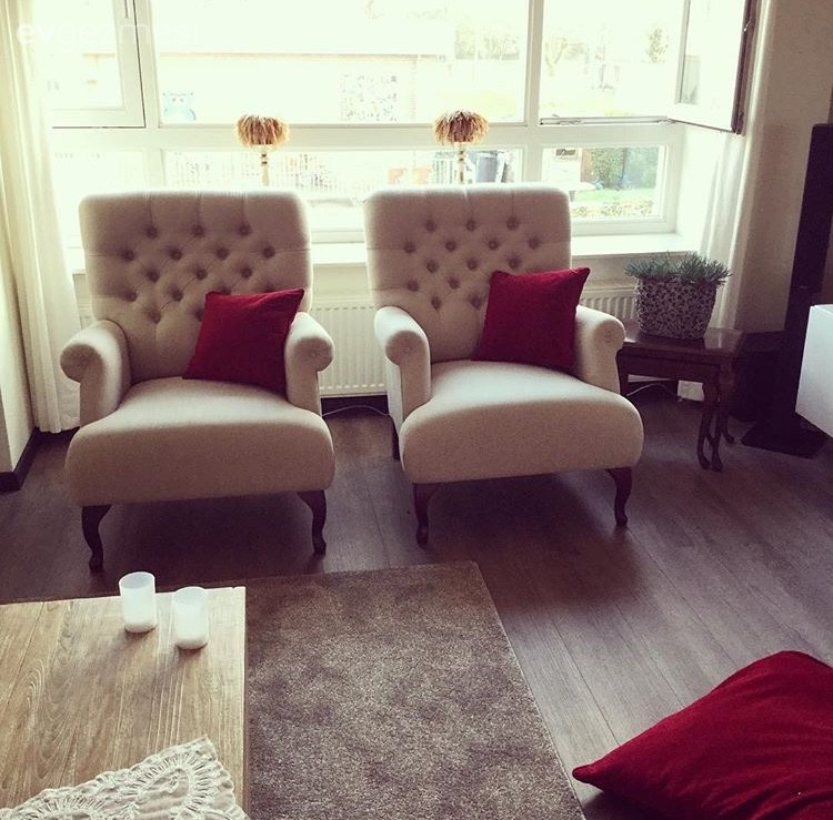 Berjer, Beyaz, Kırmızı, Salon