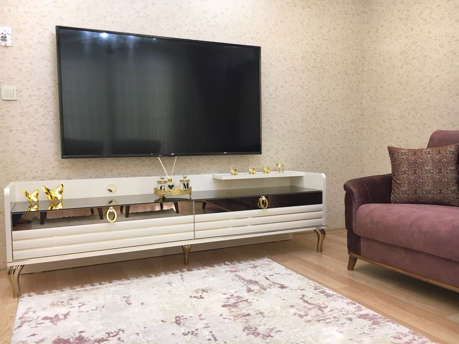 Tv ünitesi, Oturma Odası, Mor, Halı