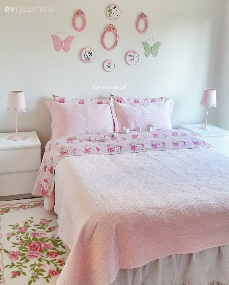 Duvar dekorasyonu, Halı, Pembe, Yatak Odası