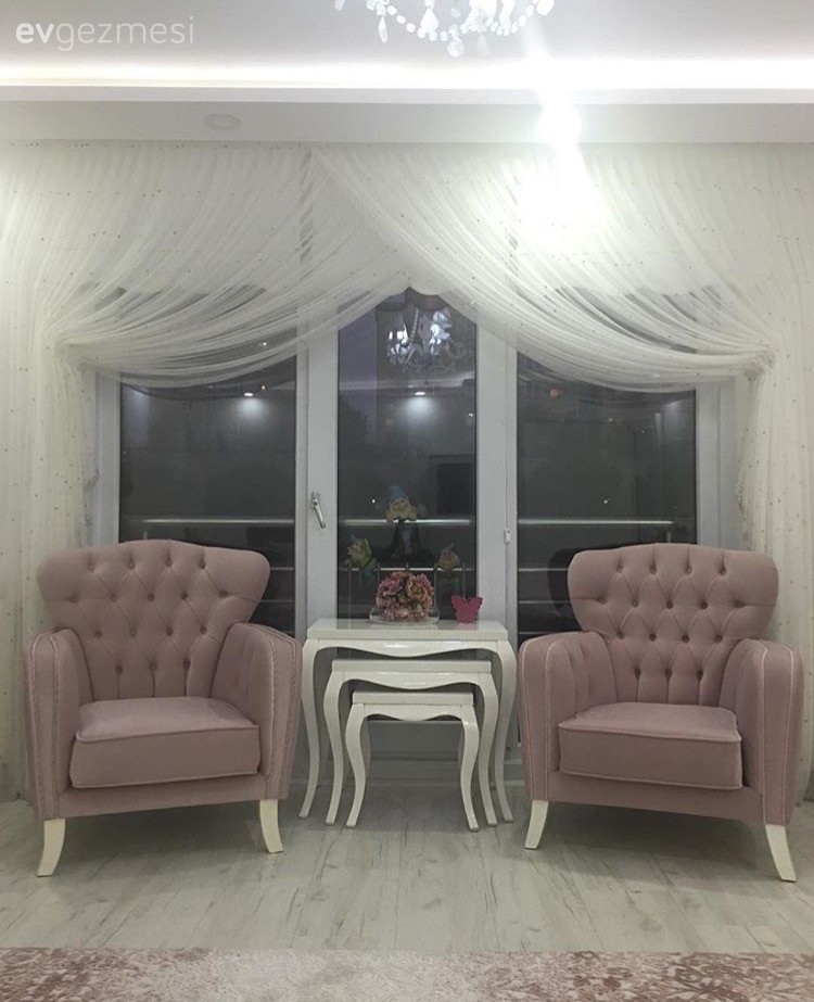 Berjer, Kruvaze perde, Salon, Perde