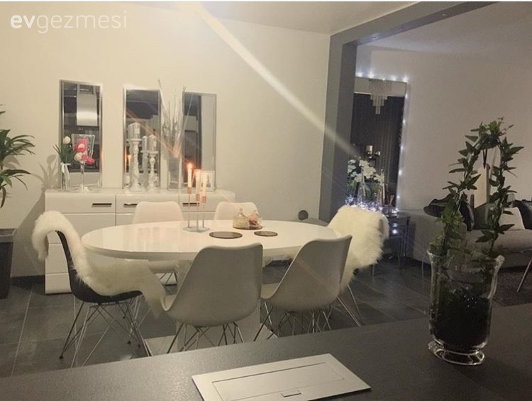 Beyaz, Duvar dekorasyonu, Konsol, Yemek Odası