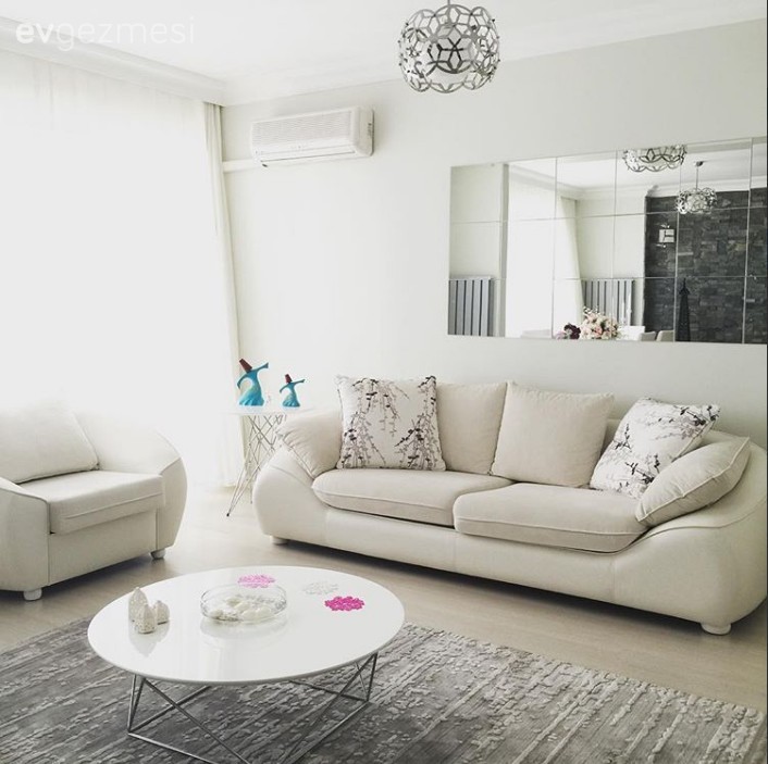 Beyaz, Gri, Halı, Salon, Sehpa