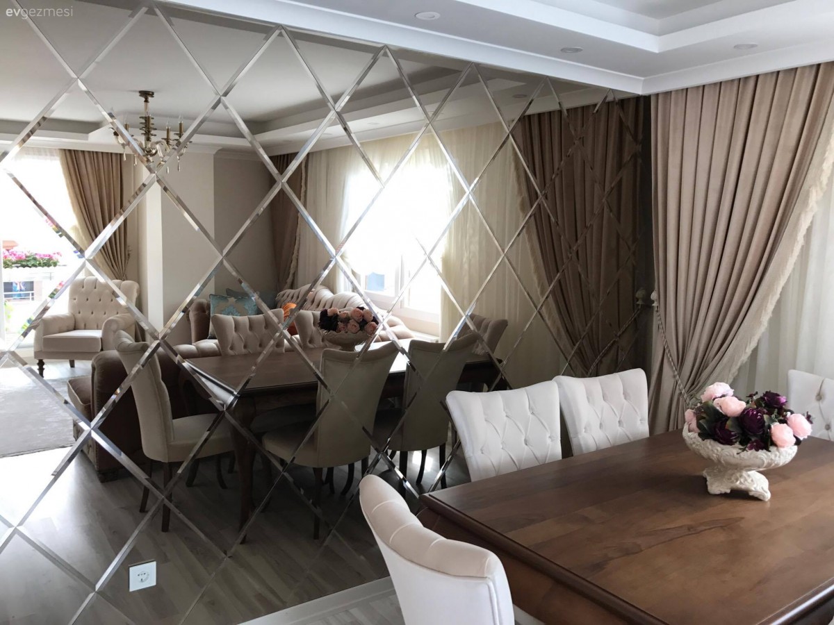 Ahşap Mobilya, Ayna, Krem, Salon, Yemek Odası