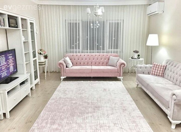 Beyaz, Halı, Pembe, Salon