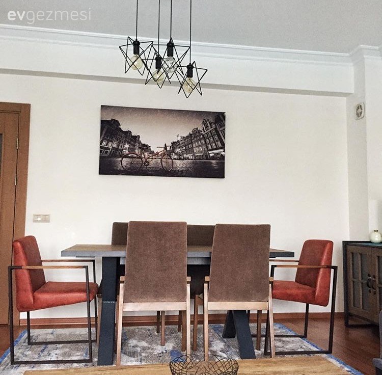 Avize, Kahverengi, Salon, Tablo, Turuncu, Yemek Odası, Aydınlatma