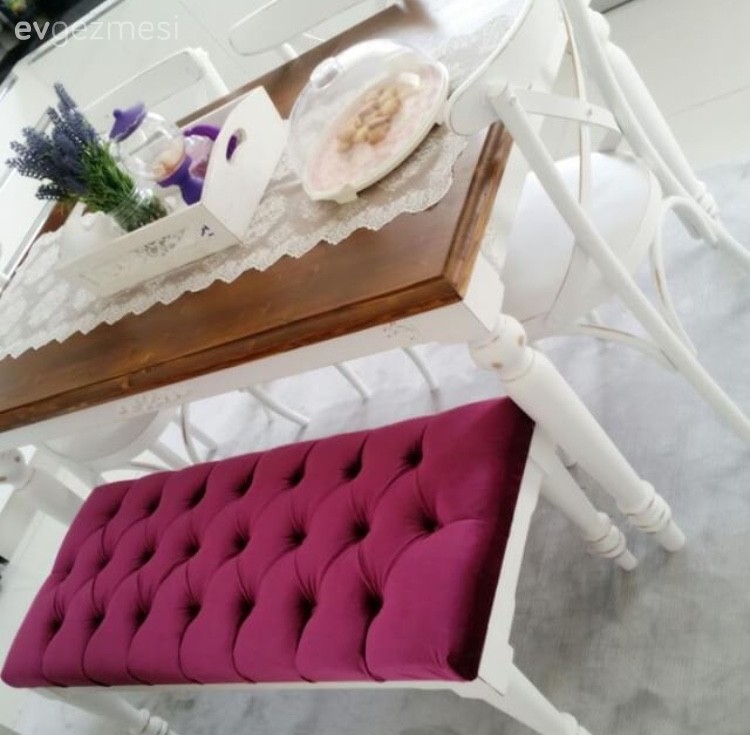 Ahşap Mobilya, Bank, Country, Fuşya, Mutfak, Mutfak masası