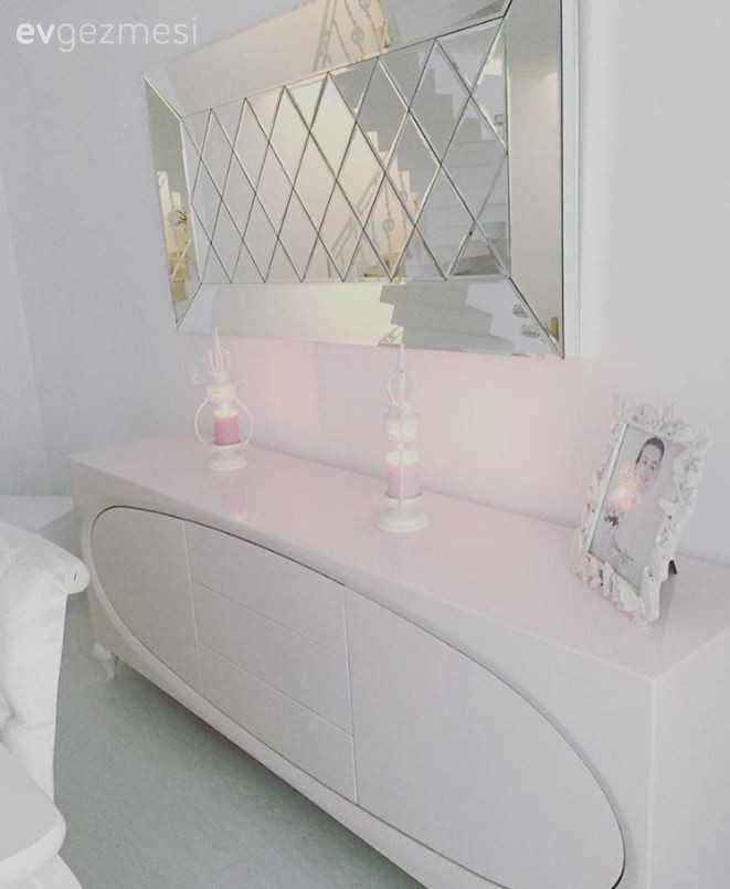 Ayna, Beyaz, Konsol, Salon, Yemek Odası