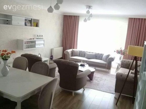 Salon, Lambader, Krem, Berjer, Fon perde, Vivense.com