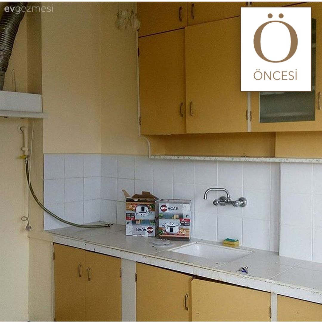 Tadilat ile yenilenen mutfak ve banyo. Şevval hanımın evinden..