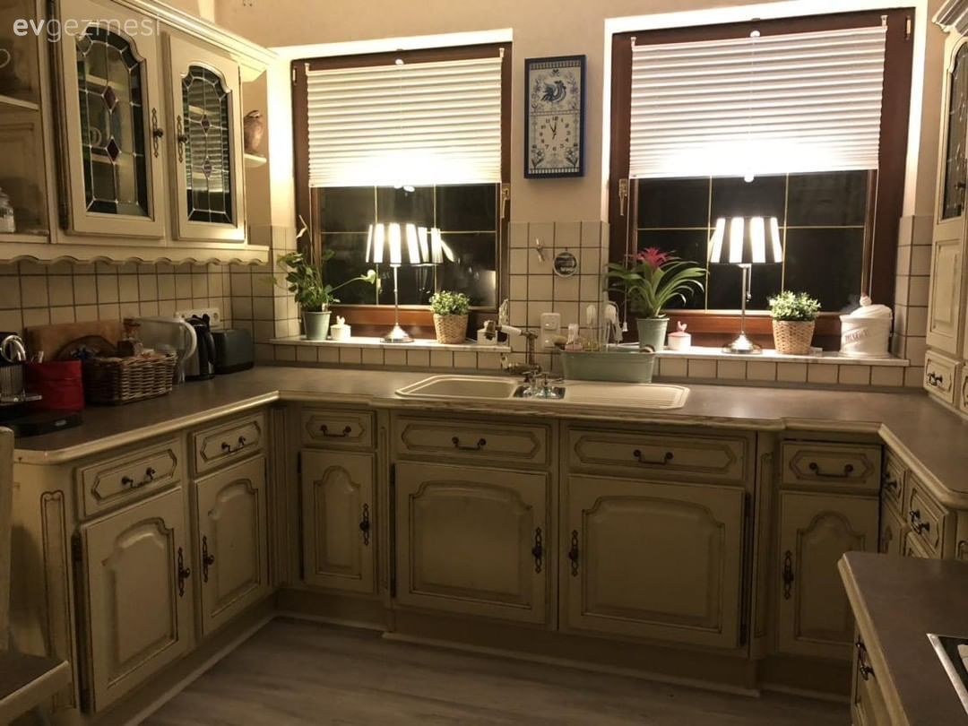 Mutfak, Geleneksel Mutfak, Country mutfak, U-tipi mutfak, Abajur