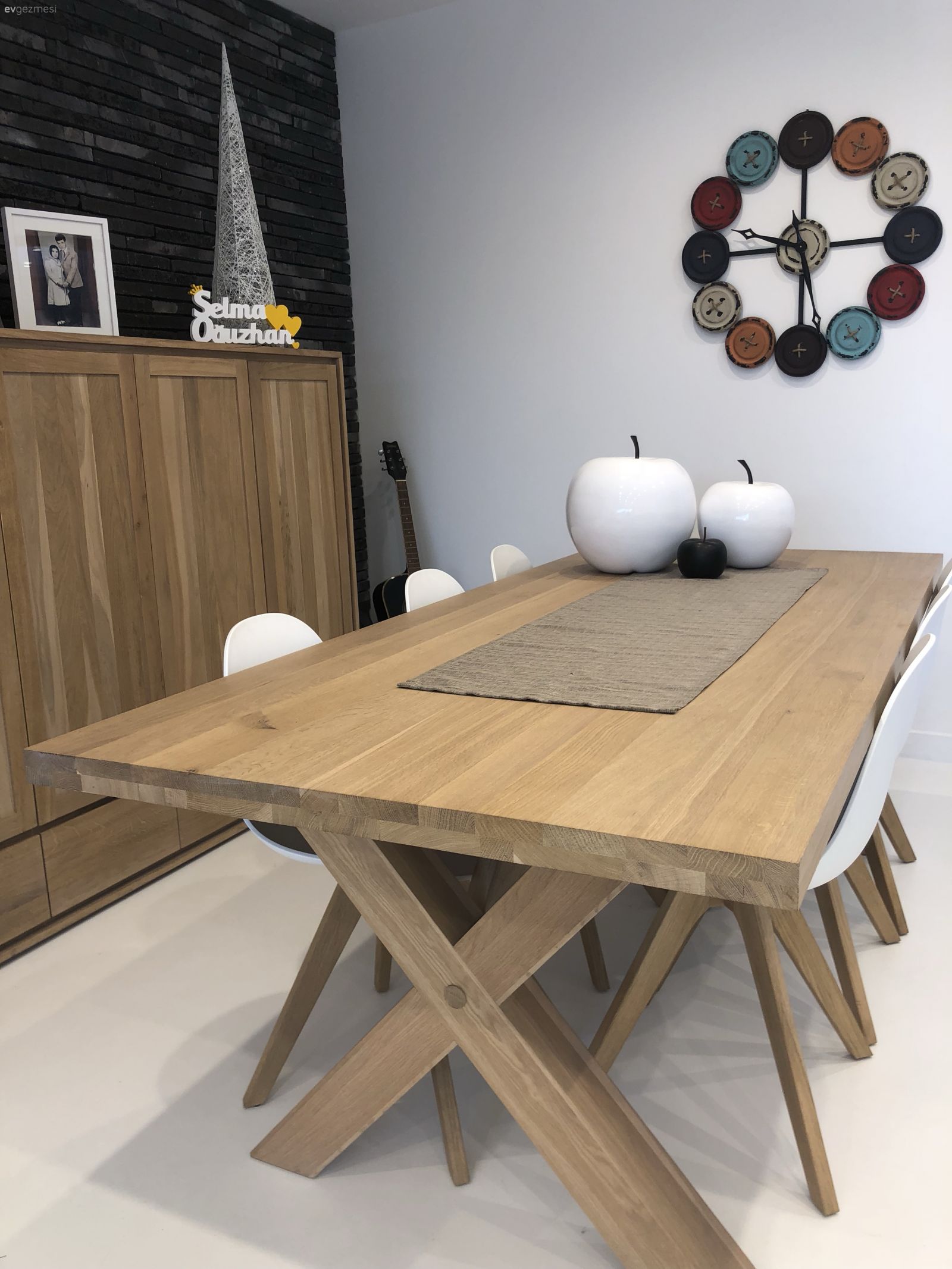 Yemek Odası, Ahşap Mobilya, Konsol, Duvar saati, Salon, Runner, Ceviz