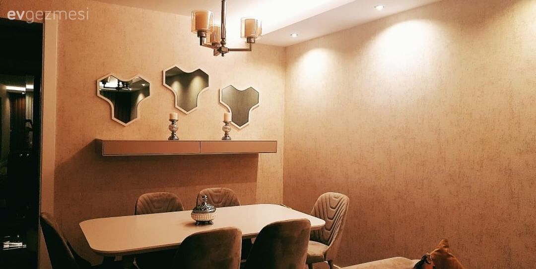 Salon, Yemek Odası, Ayna, Duvar rafı