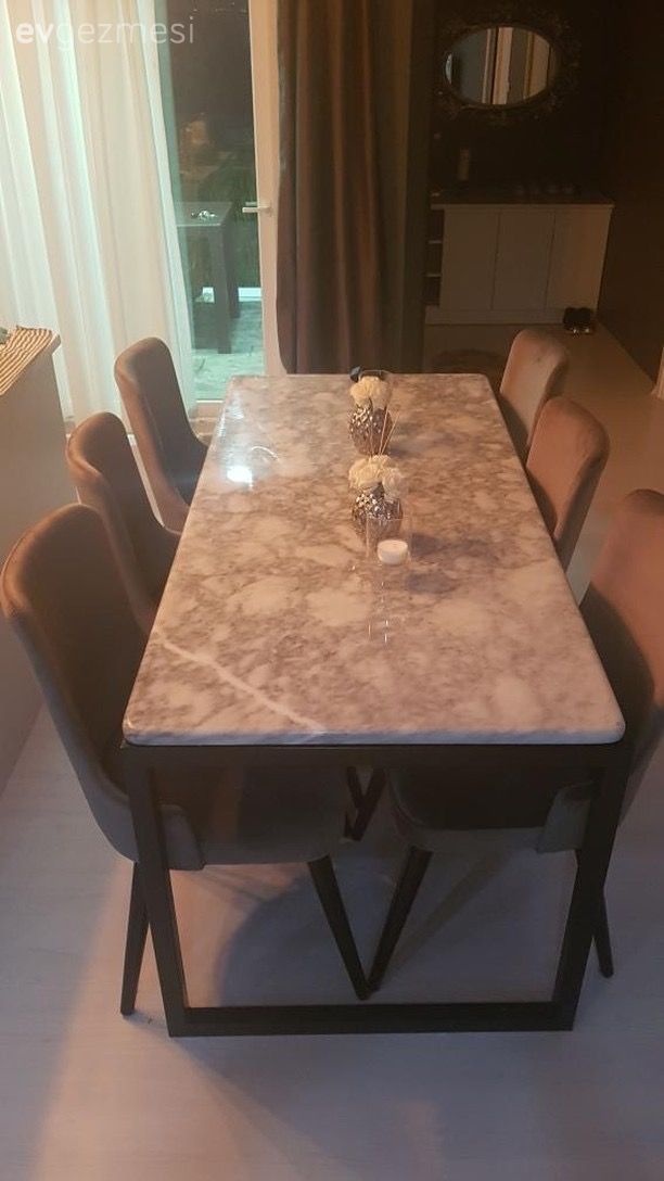 Mermer, Yemek Odası, Salon, Konsol, Fon perde, Gri