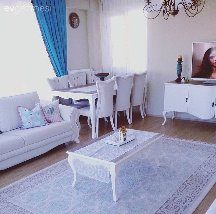 Fon perde, Halı, Salon, Sehpa, Yemek Odası, Perde