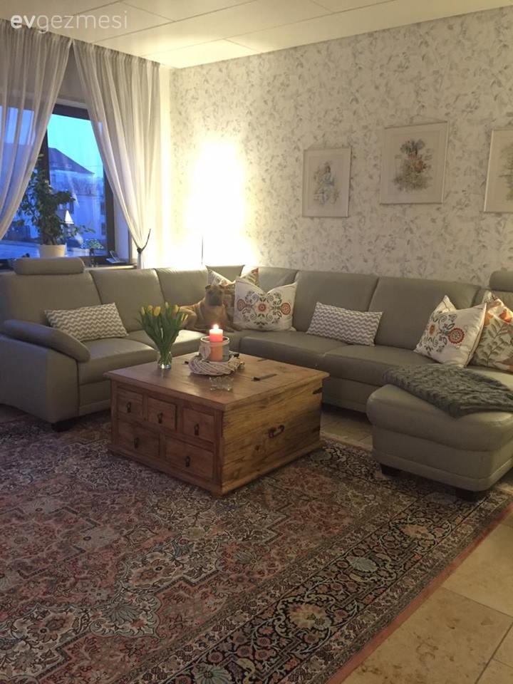 Duvar kağıdı, Gri, Halı, Köşe koltuk, Orta sehpa, Salon
