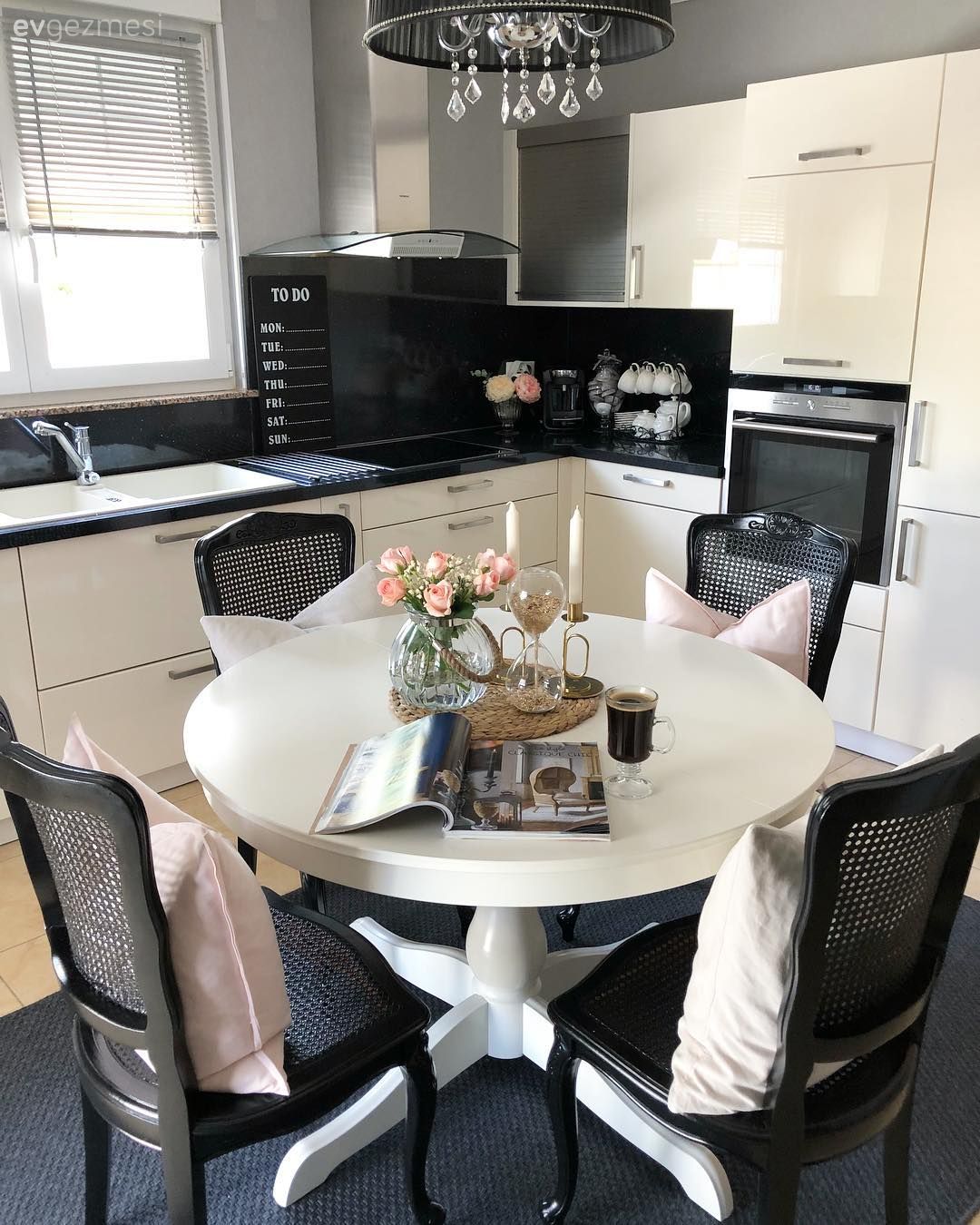 Mutfak, Mutfak masası, Modern mutfak, Siyah- Beyaz