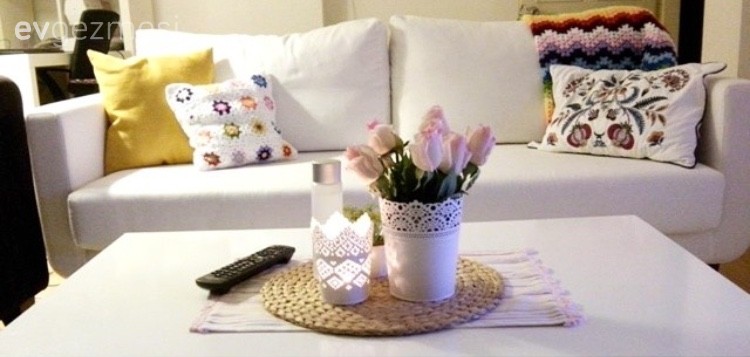 Beyaz, Dekoratif Objeler, Salon, Kırlent