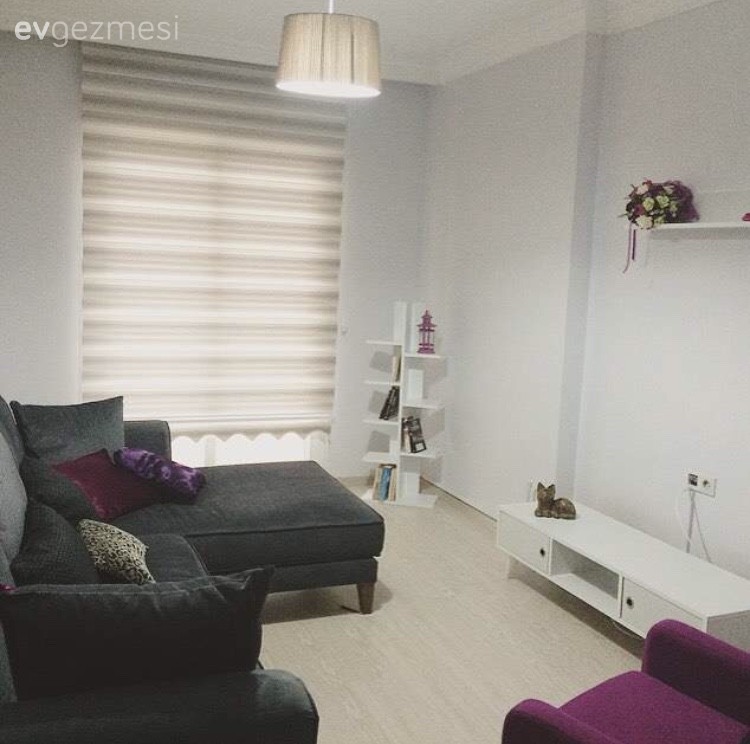 Gri, Köşe koltuk, Mor, Oturma Odası