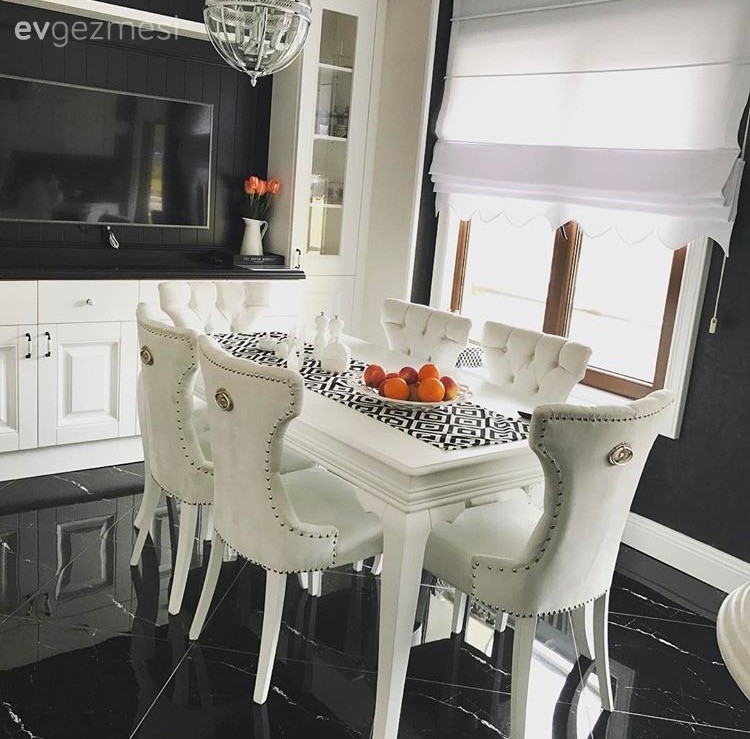 Beyaz mutfak, Mutfak, Mutfak masası, Siyah, Siyah- Beyaz