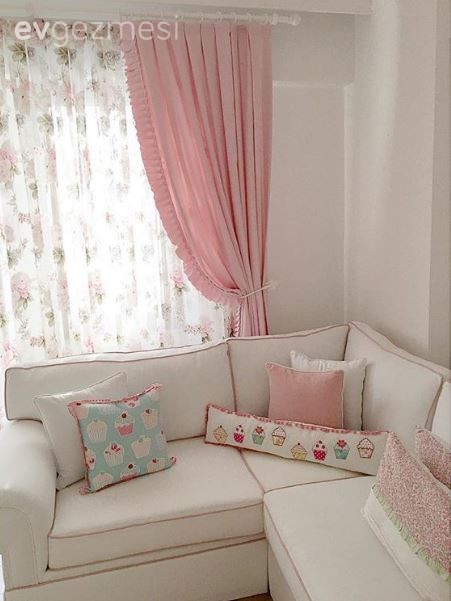 Beyaz, Oturma Odası, Pembe, Kırlent