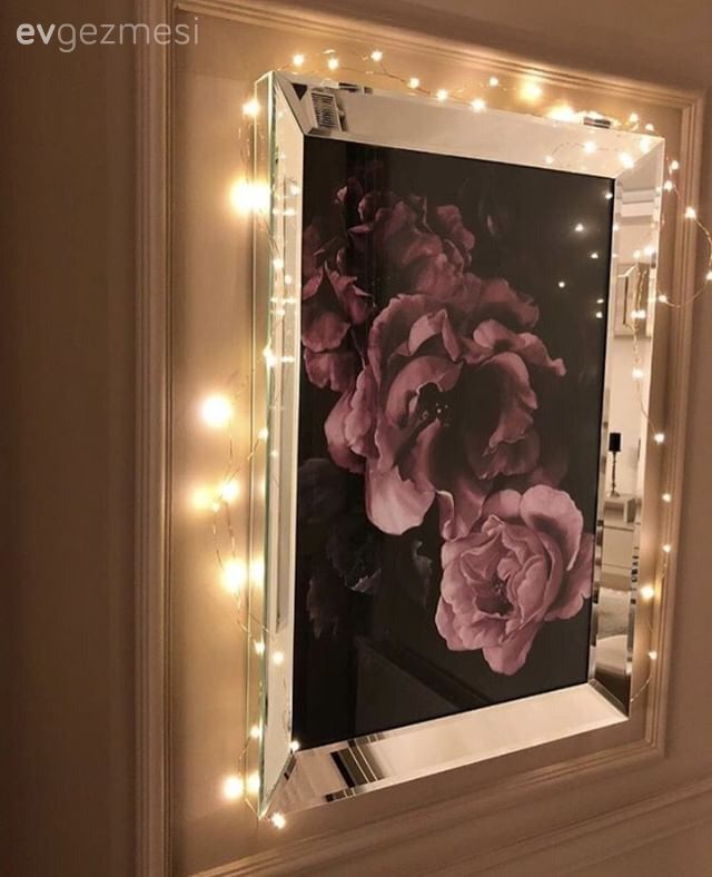 Ayna çerçeve, Salon, Led peri ışık