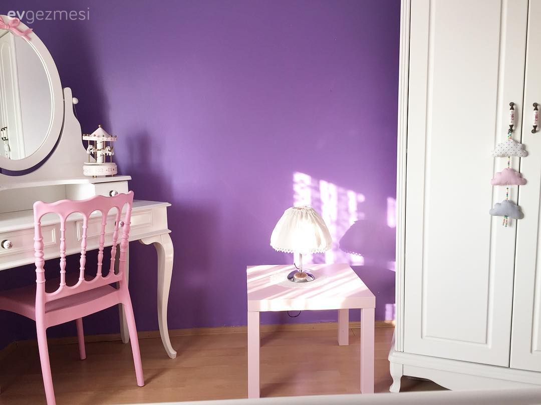 Yatak Odası, Makyaj masası, Mor, Pembe