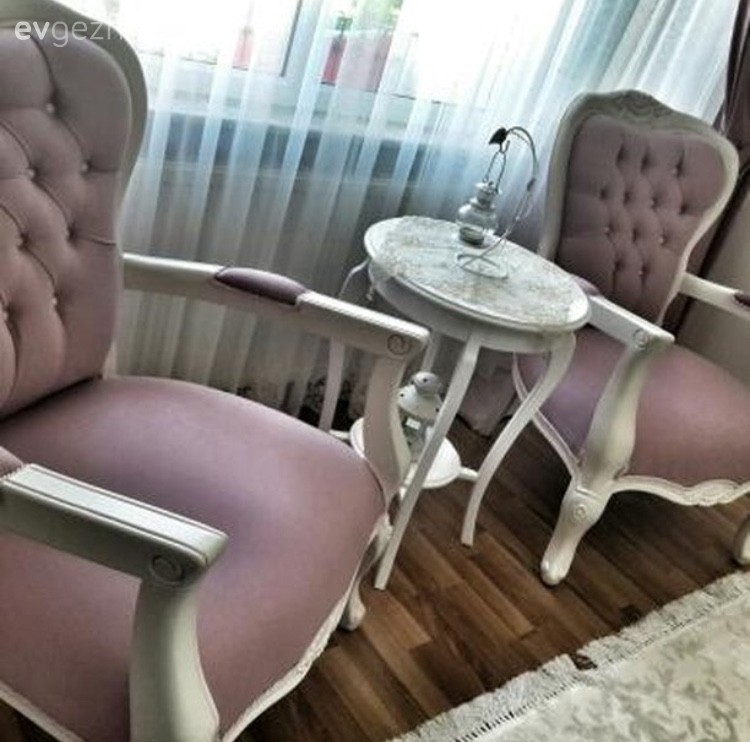 Berjer, Country, Pembe, Salon, Yan sehpa