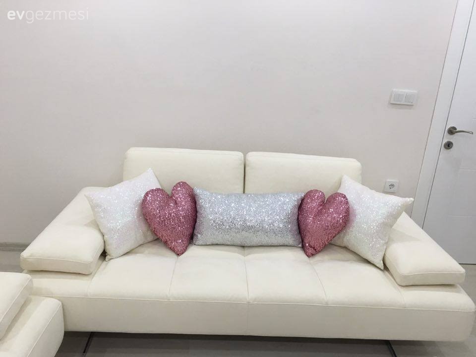 Beyaz, Pembe, Salon, Kırlent