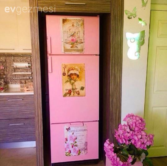 Mobilya boyama, Mutfak, Pembe