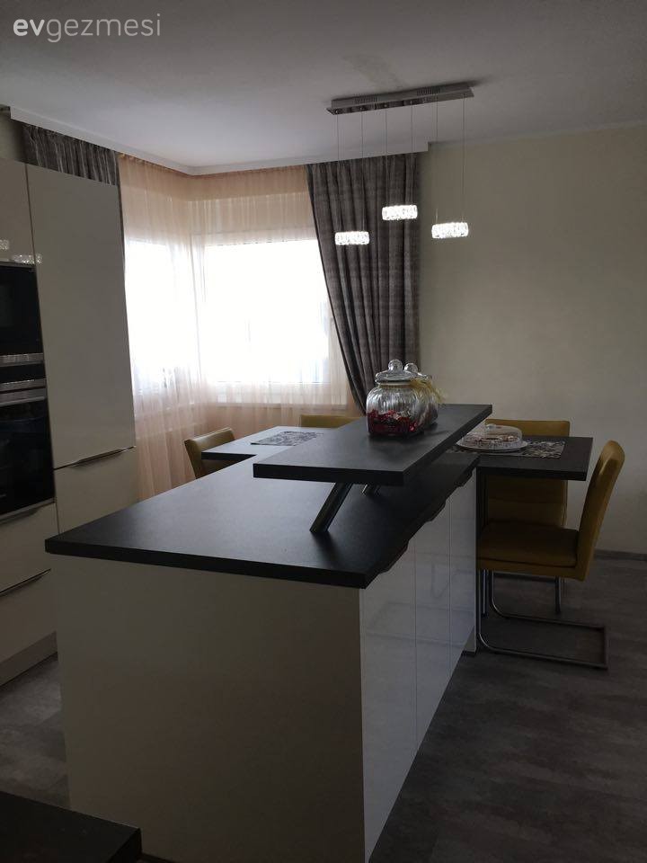 Aydınlatma, Beyaz mutfak, Mutfak, Perde