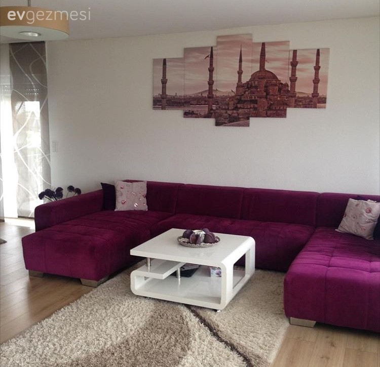 Mor, Orta sehpa, Salon, Tablo